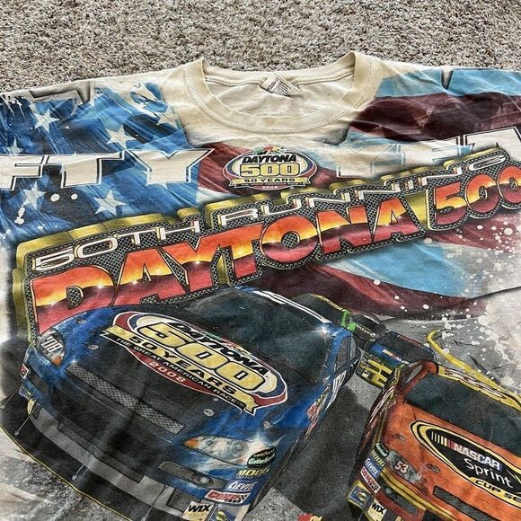 NASCAR Chase Racing T-Shirt Size 3XL All Over Print 50th Daytona 500 2005 - Picture 7 of 9